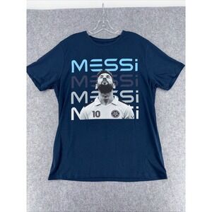 Messi Collection Mens Graphic T-Shirt Navy Blue Soccer Lionel Messi Size Large